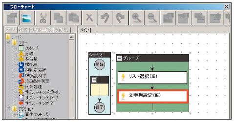 図6.14　「文字列設定」のアクションが追加された