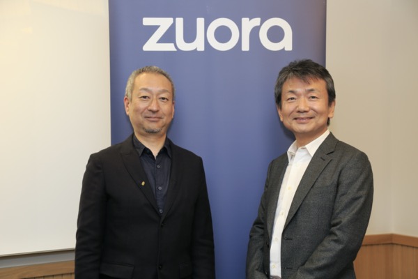 Zuora Japan 代表取締役社長 桑野順一郎氏(写真左)株式会社チームスピリット 代表取締役社長 荻島浩司氏(写真右)