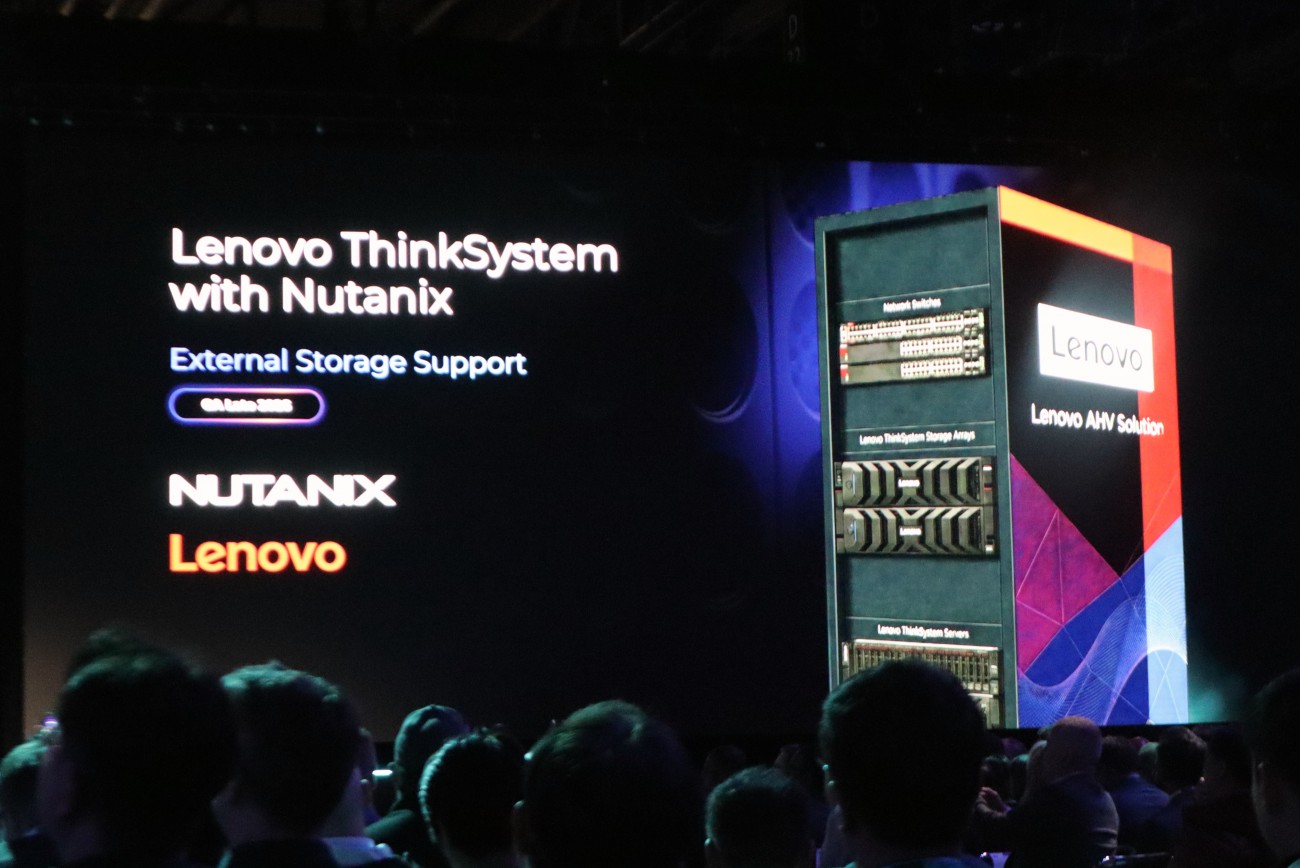 基調講演では、Lenovoとの協業による「Lenovo ThinkSystem with Nutanix」も発表された。先述したAI Factory、NKP Metalなどの実現を支えるインフラとして紹介された
