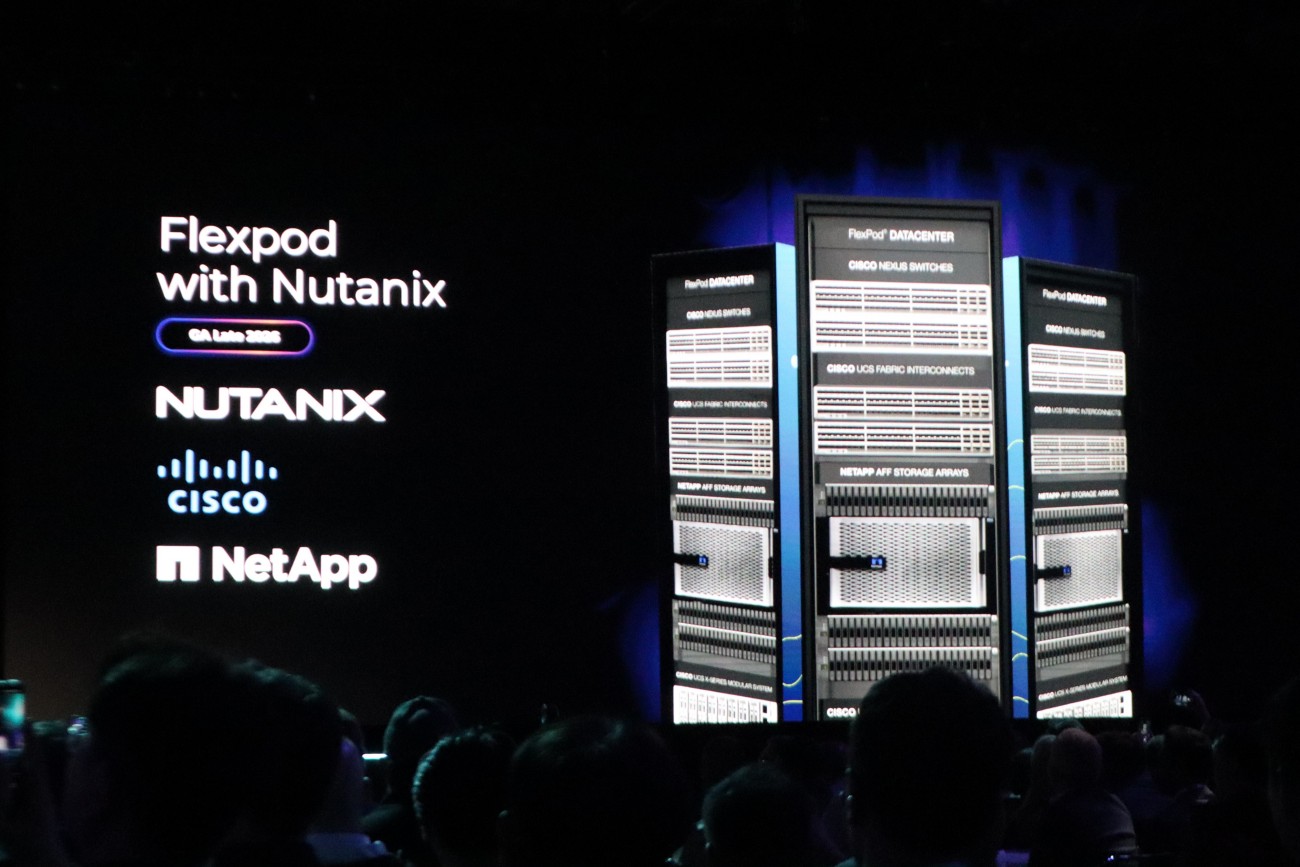 NetAppとの戦略的提携にともない、同社「FlexPod」にNutanixが名前を連ねる。「NetApp AFF オールフラッシュ Aシリーズ」一部の「FASハイブリッドフラッシュシステム」を搭載したNutanix Cloud Platformは、2026年後半に提供される予定だ