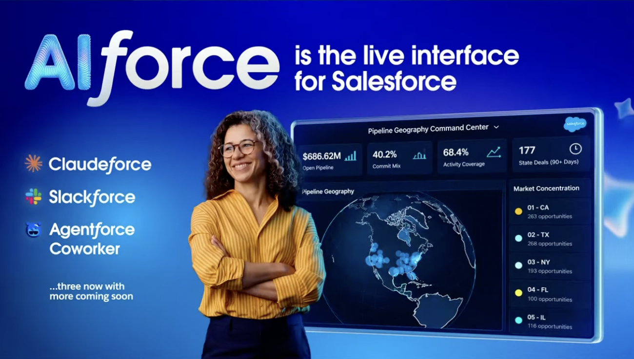 これまでのSalesforceのUIを変革する「AIforce」（出典：セールスフォース）